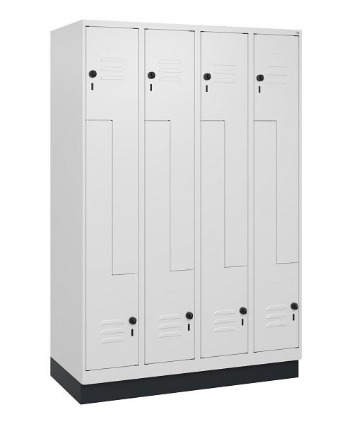 C+P Z-Spind Classic PLUS, Sockel, 8 Abteile, 1800x1200x500mm, 9016/9016, Drehriegel, 0800237-408 S10014