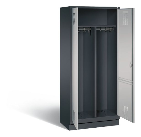 C+P Schwarz-Weiss-Spind Evolo, H1800xB810xT500mm, Farbe: Lichtgrau / Vulkangrau, 48022-22 S10113