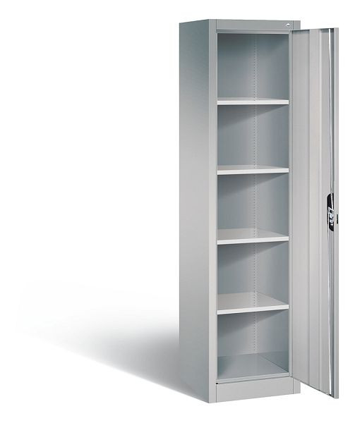 C+P Büroschrank Acurado, H1950xB502xT500mm, Farbe: Weißaluminium, Muldengriff, 5 OH, 9235-000 S10200