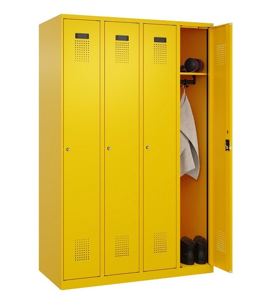 C+P Spind Evolo PLUS, 4 Abteile, 1850x1200x500mm, 1023/1023, Verschluss Zylinderschloss, Ablageböden 4, 049000-40 S10049