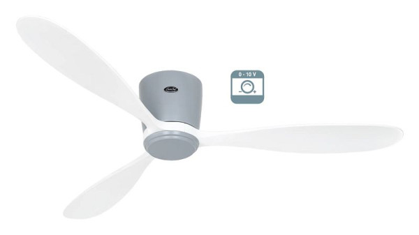 CasaFan Deckenventilator Eco Plano Wood Lack lichtgrau-Massivholz Lack weiß 0 - 10 V, 3132771