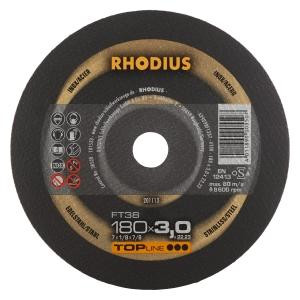 Rhodius TOPline FT38 Freihandtrennscheibe, Durchmesser [mm]: 180, Stärke [mm]: 3, Bohrung [mm]: 22.23, VE: 25 Stück, 201113