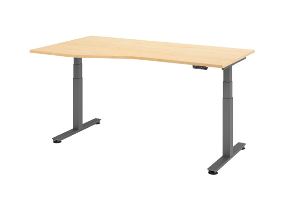 Hammerbacher Sitz-Steh-Schreibtisch elektrisch 180x100/80cm Ahorn, VXDSM18/3/G