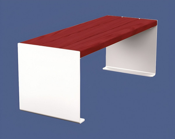 Procity Sitzbank Kube, 1200 mm, Stahl & Holz Ohne Rückenlehne, Mahagoni/RAL 9010, 306390.9010.ACAJ