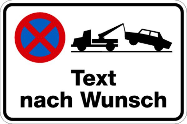 Schilder Klar Parkplatzkennzeichnung VZ 283/50 mit Wunschtext, 600x400x2 mm Aluminium glatt, 588/55