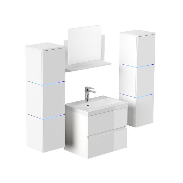 HOME DELUXE Badezimmermöbel WANGEROOGE Deluxe – XL Weiß, 55755