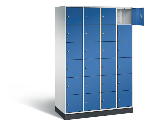 C+P Schließfachschrank Intro, H1950xB1220xT490mm, Farbe: Lichtgrau / Enzianblau, 8670-401 S10013