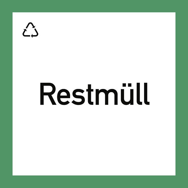 Moedel Wertstoffkennzeichnung "Restmüll", Folie, 300x300 mm, 99164