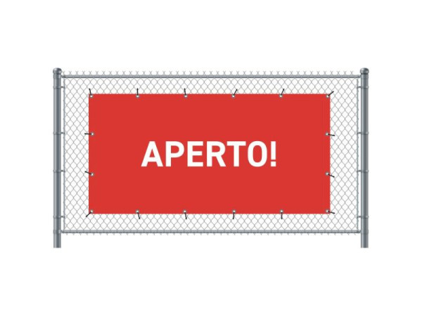 Showdown Displays Zaun-Banner 200 x 100 cm Geöffnet Italienisch Rot, FBG200-100-I707