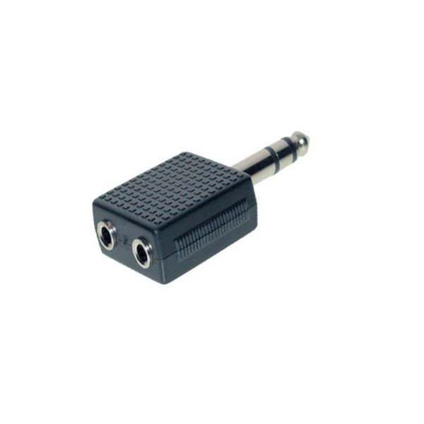 S-Conn Adapter, Klinkenstecker Stereo 6,3mm auf 2 Klinkenkupplung Stereo 3,5 mm, 57071