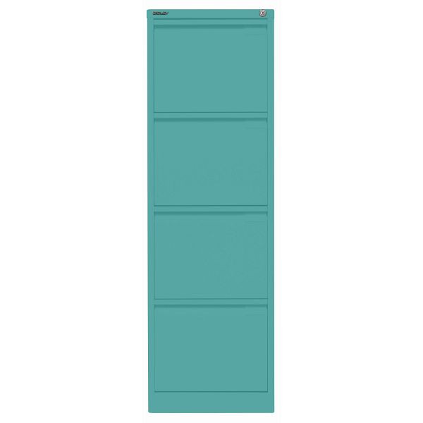 Bisley Hängeregistraturschrank, einbahnig, 4 HR-Schubladen, 659 aquamarin, 3643659