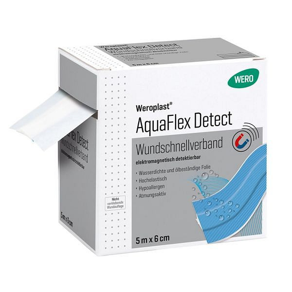 WERO Weroplast AquaFlex Detect Wundschnellverband, detektierbar, 5 m x 6 cm, 180726