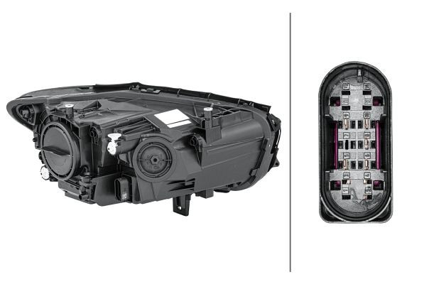 HELLA Halogen-Hauptscheinwerfer, für u.a. Mercedes-Benz B-Klasse (W247), ECE/CCC, für Rechtsverkehr, links, 1EG 014 993-011