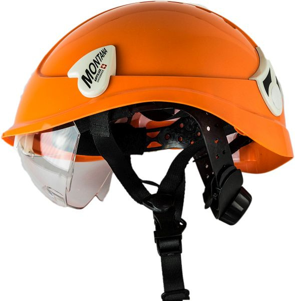 Artilux Montana II Roto KS, orange, Schutzhelm mit Drehknopf, Schutzbrille und Kinnbänderung, VE: 20 Stück, 23162