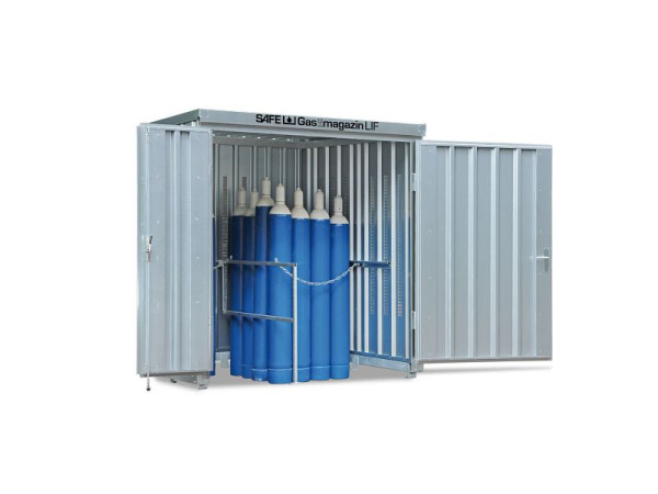 SÄBU SAFE Gasmagazin 224 LIF, verzinkt, montiert, ohne Boden, 2.100 x 1.140 x 2.250 mm, F11755-911