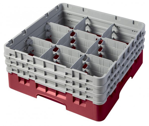 Cambro Spülkorb mit 9 Fächer Camrack® 17,4 cm Preiselbeere, 9S638416