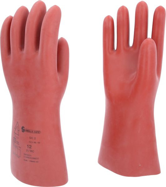 KS Tools Elektriker-Schutzhandschuh mit mechanischem Schutz, Größe 12, Klasse 2, rot, 117.0077