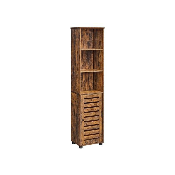 VASAGLE Badezimmerschrank vintagebraun, 40x30x167 cm, BBK160X01