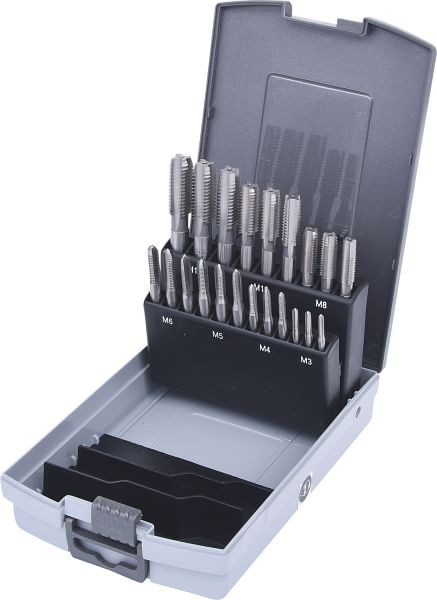 KS Tools HSS CO Handgewindebohrer-Satz M, Kunststoffkassette 21-teiligM3-M12, 336.0651