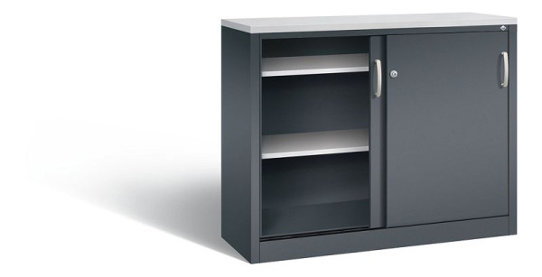C+P Sideboard mit Schiebetüren Acurado, H1000xB1200xT400mm, Farbe: Anthrazitgrau, Bügelgriff, 2046-00 S10235
