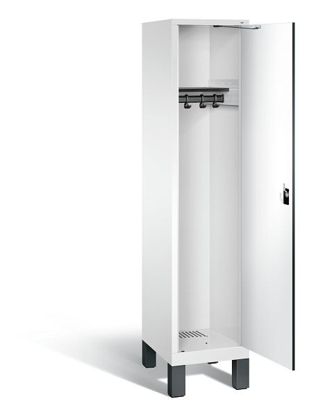 C+P Garderobenschrank Evolo, H1850xB420xT500mm, Farbe: Verkehrsweiß / Dekor Weiß, 48010-12 S10277