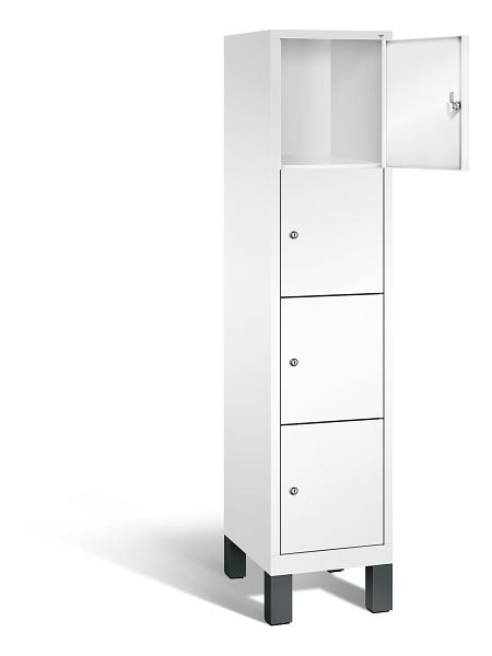 C+P Schließfachschrank Evolo, H1850xB420xT500mm, Farbe: Verkehrsweiß, 48010-124 S10107