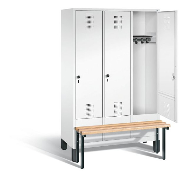 C+P Garderobenschrank Evolo, H1850xB1200xT815mm, Farbe: Verkehrsweiß, 48030-32 S10149