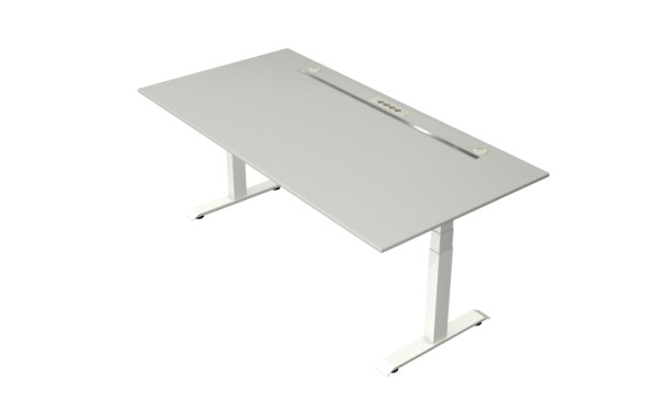 Kerkmann Steh-/Sitztisch Move boost 4 2000 X 1000 elektrisch höhenverstellbar von 640-1290 mm, Weiss/Lichtgrau, 10430911