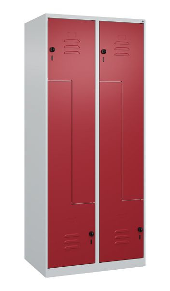 C+P Z-Spind Classic PLUS, 4 Abteile, 1850x800x500mm, 7035/3003, Drehriegel, 080003-224 S10022