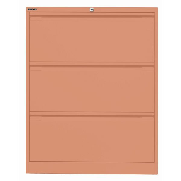Bisley Hängeregistraturschrank, doppelbahnig, 3 HR-Schubladen, 658 coral, DF3658