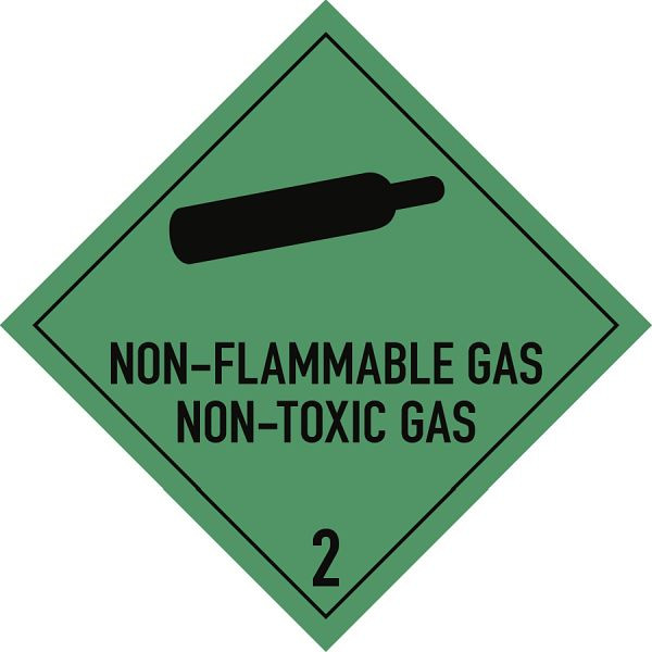Moedel Gefahrzettel Klasse 2 Nr. 2.2 Text NON-FLAMMABLE..., Folie, 300x300 mm, 65984