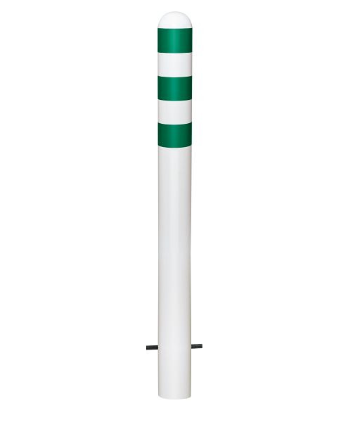 Moravia Ladesäulen Rammschutz-Poller, Stahl, feuerverzinkt, H 800 mm, Reflexringe grün, 280385