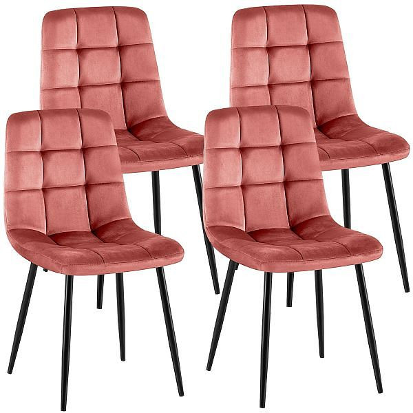 CLP 4er Set Esszimmerstühle Antibes, rosa, 324316, 4255716323509