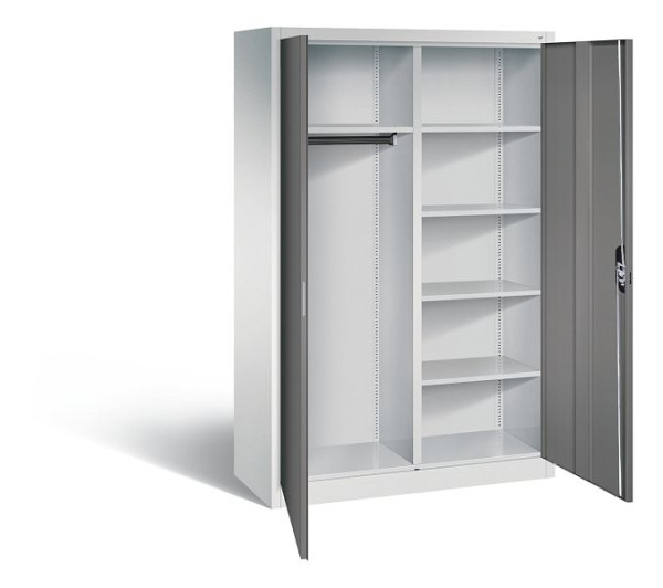 C+P Akten-/Garderobenschrank Acurado, H1950xB1200xT500mm, Farbe: Lichtgrau / Vulkangrau, Muldengriff, 9480-30 S10029