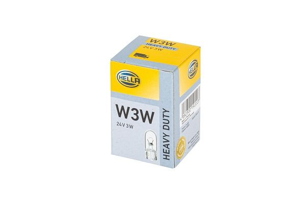 HELLA Halogen-Glühlampe, W3W, Heavy Duty, 24V, 3W, Sockelausführung Glühlampe: W2.1x9.5, Schachtel, 8GP 003 594-241
