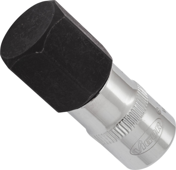 VIGOR Schraubendreher-Einsatz, Vierkant hohl 10 mm (3/8 Zoll), Innen-Sechskant Profil, 19 mm, V6140