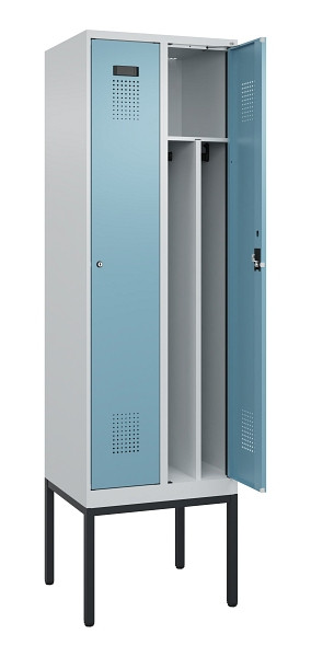 C+P Spind Evolo PLUS, Gestell, 2 Abteile, 2120x600x500mm, 7035/0010, Verschluss Zylinderschloss, 0490307-20F S10036