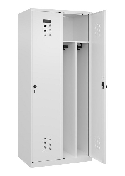 C+P Spind Evolo PLUS, 2 Abteile, 1850x800x500mm, 9016/9016, Verschluss Drehriegel, 049000-22F S10020