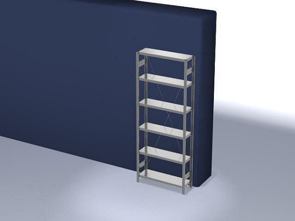 hofe Fachboden-Grundregal, 2500x300x1000 mm, 6 Fachebenen, verzinkt, 220 kg Fachlast, 2500 kg Feldlast, einseitige Bedienung, HZG25310XM