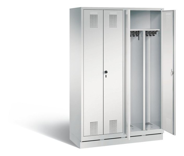 C+P Schwarz-Weiss-Spind Evolo, H1800xB1190xT500mm, Farbe: Lichtgrau, 48022-40 S10004