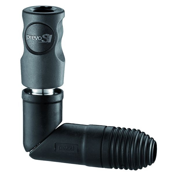 Prevost Schwenkbare Kupplung mit Innengewinde, Durchgang 8 mm, Durchsatz 2028 l/min, Länge 169 mm, IG BSPP= G 3/8, CSI 081102SW