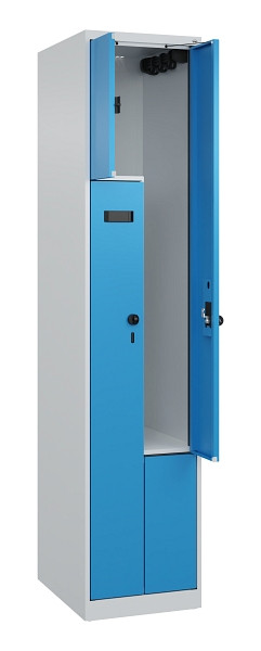 C+P Z-Spind Evolo PLUS, 2 Fächer, 1850x400x500mm, 7035/5012, Drehriegel, 049003-122 S10000