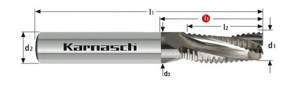 Karnasch VHM-Schruppfräser lang HSC/HPC d=10,0 mm geläppt, 3062321000