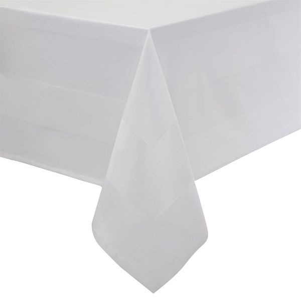 Mitre Luxury Satin Band Tischdecke weiß 160cm, pflegeleicht, GW422