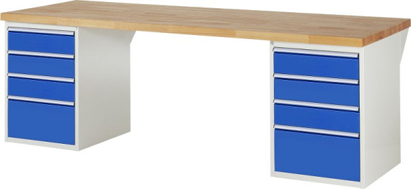 RAU Werkbank Serie 7000 - Baukasten-Bauweise, 8 x Schublade, 2500x840x900 mm, 03-7510A3-259B4S.11