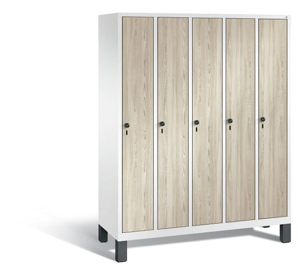 C+P Spind Evolo, 5 Abteile, H1850xB1480xT500 mm, Weiß/HPL Esche, 48010-50 S10223