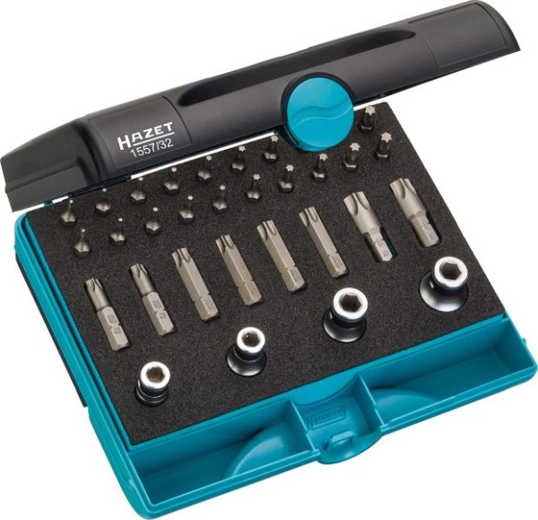 Hazet Werkzeug Satz TORX®, Sechskant massiv 6,3 (1/4 Zoll), Innen TORX® Profil, Anzahl Werkzeuge: 32, 1557/32