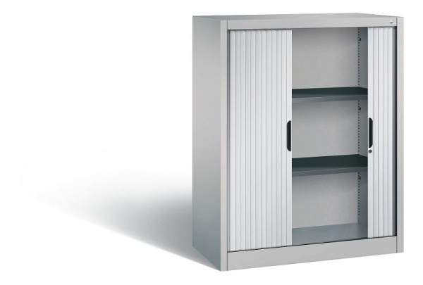 C+P Sideboard mit Rollladen Omnispace, H1230xB1000xT420mm, Farbe: Weißaluminium, Griffmulde, 3 OH, 3232-00 S10087