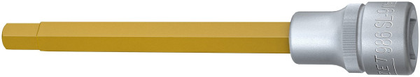 Hazet Schraubendreher-Steckschlüsseleinsatz, Vierkant hohl 12,5 mm, Innen-Sechskant Profil, 9 mm, Extralange Ausführung Mit Rändelung, 986SL-9
