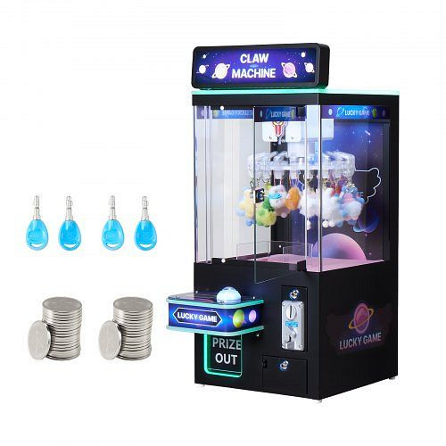 VEVOR Arcade-Spielautomat mit Licht & Ton, einstellbarem Schwierigkeitsgrad, Süßigkeitengreifer, Schwarz-Lila, ZXWWJHSZSZXJS3CXC001V2